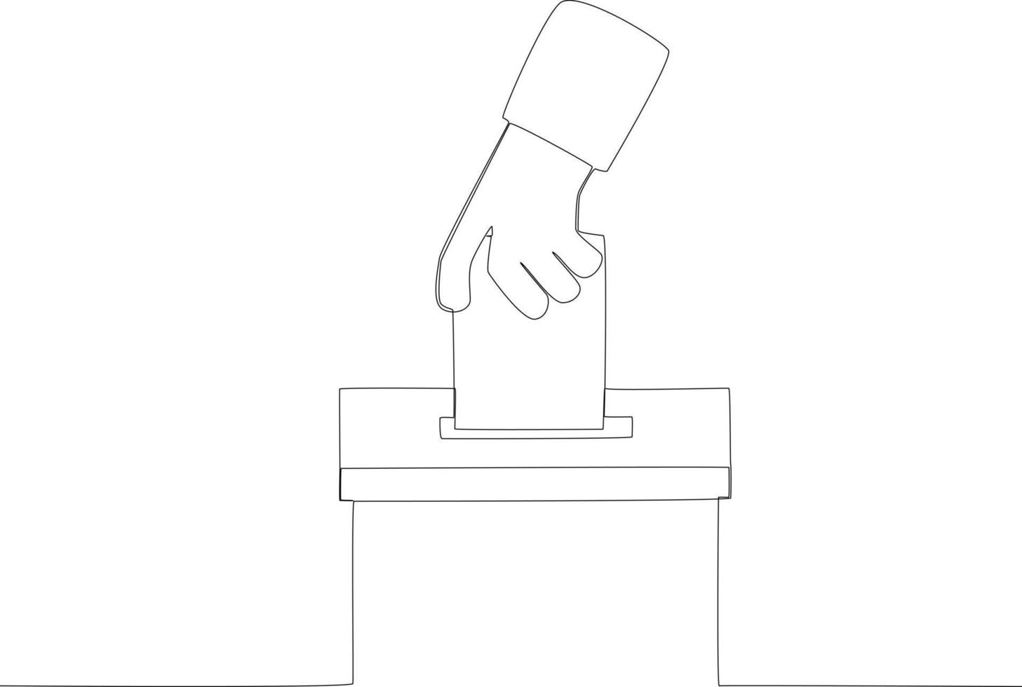 A hand stuffed the election envelope vector