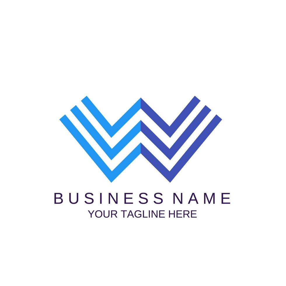 Modern Business. Abstract W Initial Logo. Luxury Letter W Initial vector