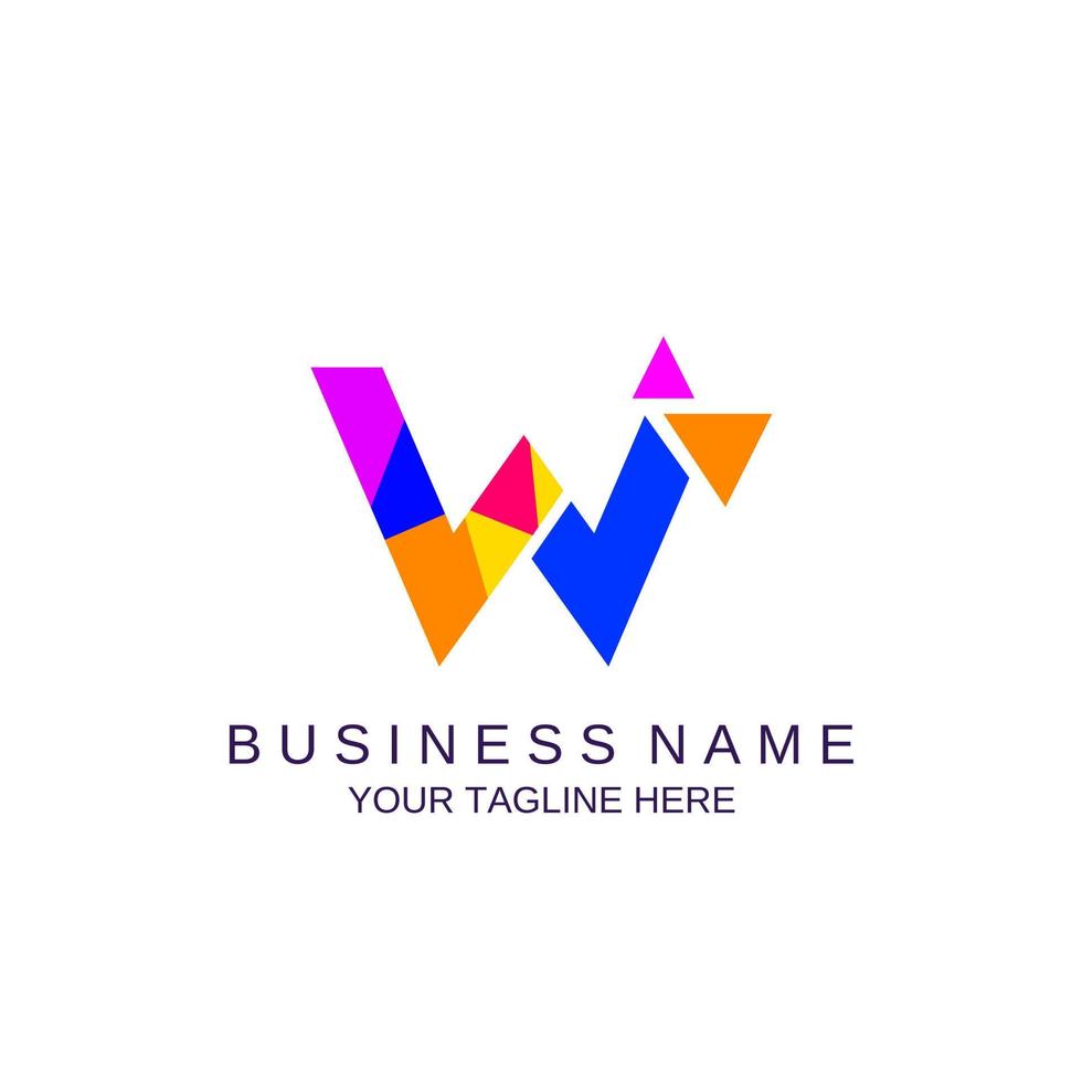 Modern Company Logo. Abstract colorful initial W logo. Logo Vector