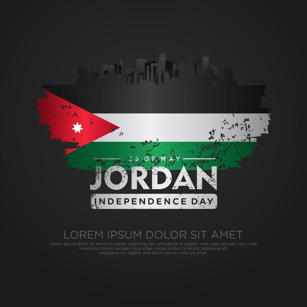 Jordan independence day greeting card template vector