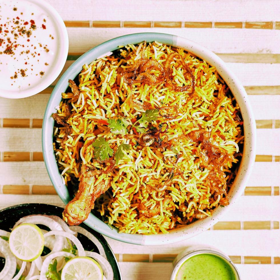 Yummy and gravy Chicken biriyani photo
