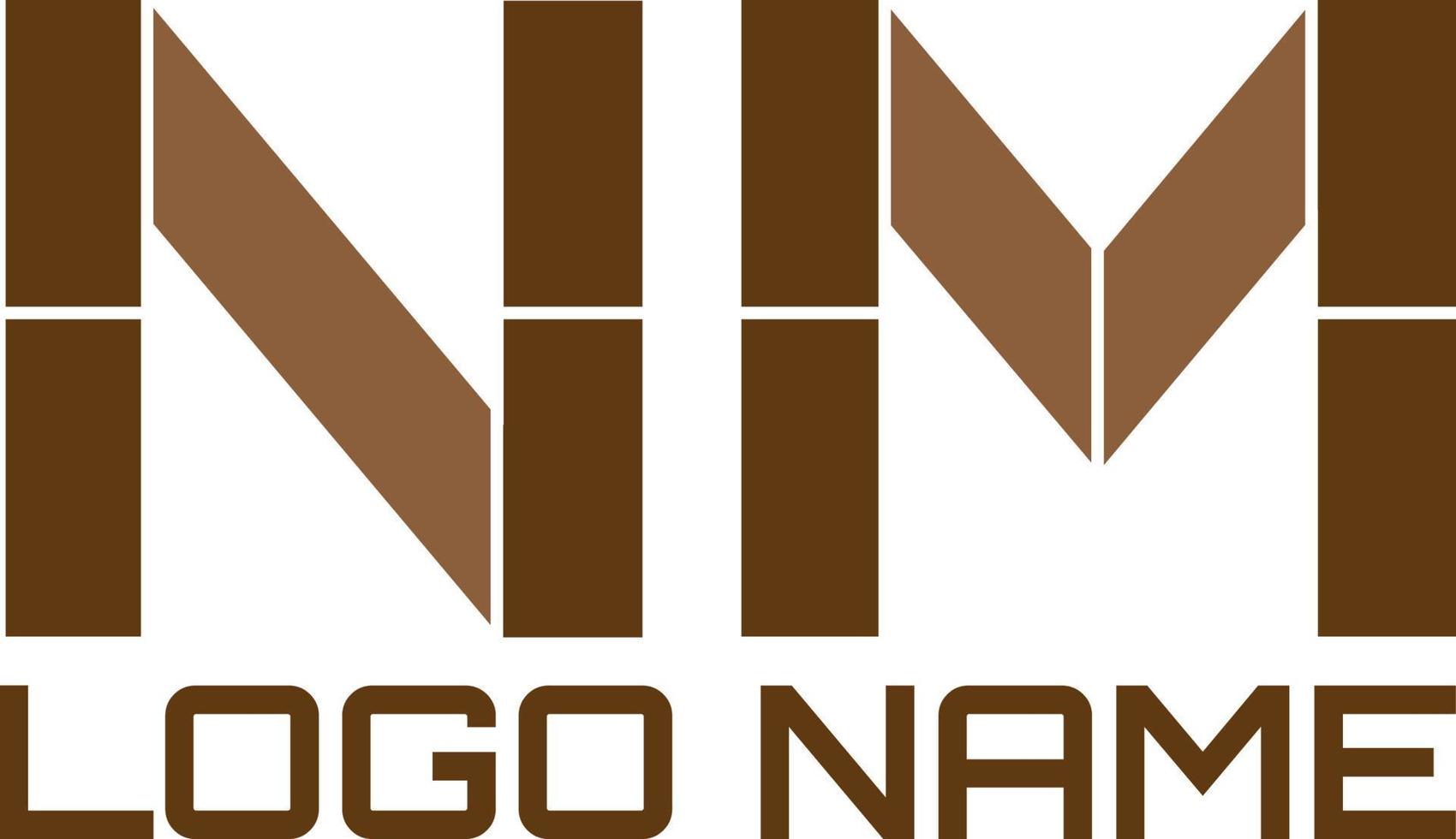 NM initial logo design free vector