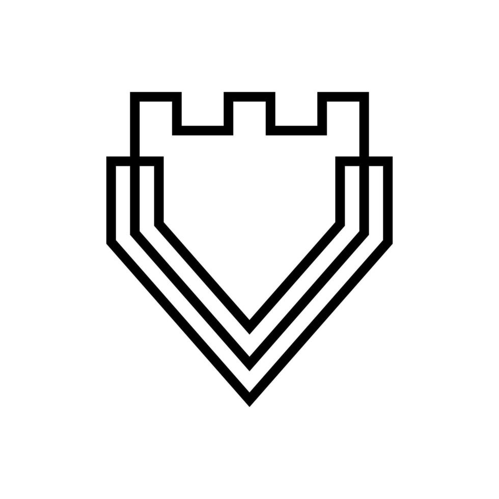V Castle Monoline Logo Templates vector