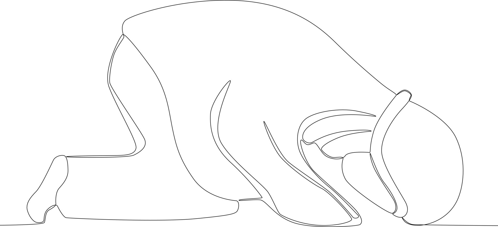 A woman makes a prostration gesture 22800410 Vector Art at Vecteezy