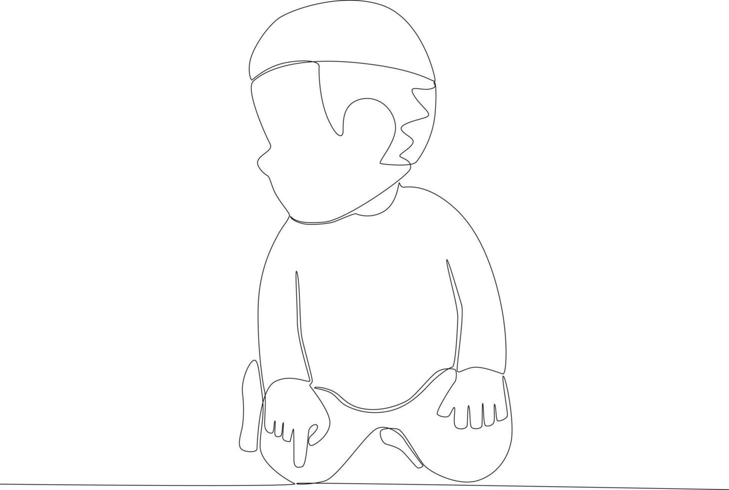 A child performs the last prayer movement vector