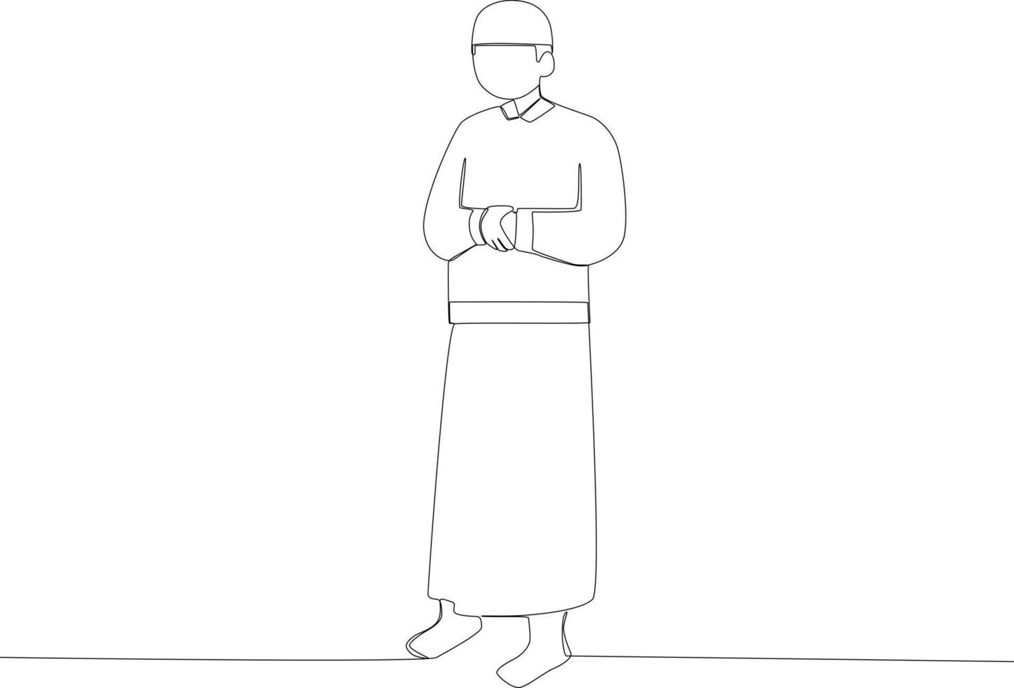 A man praying with his arms folded vector