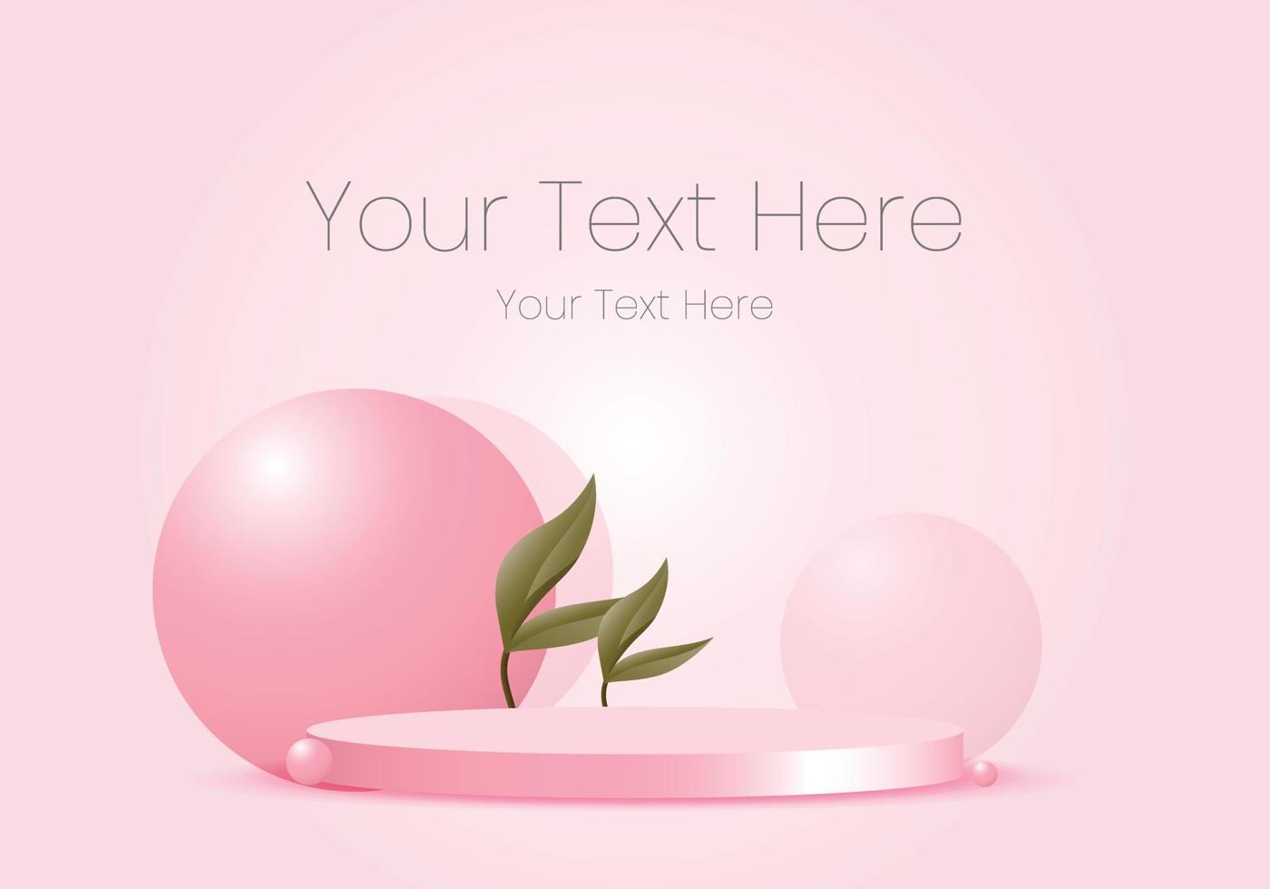 Cosmetic pink background and premium podium vector