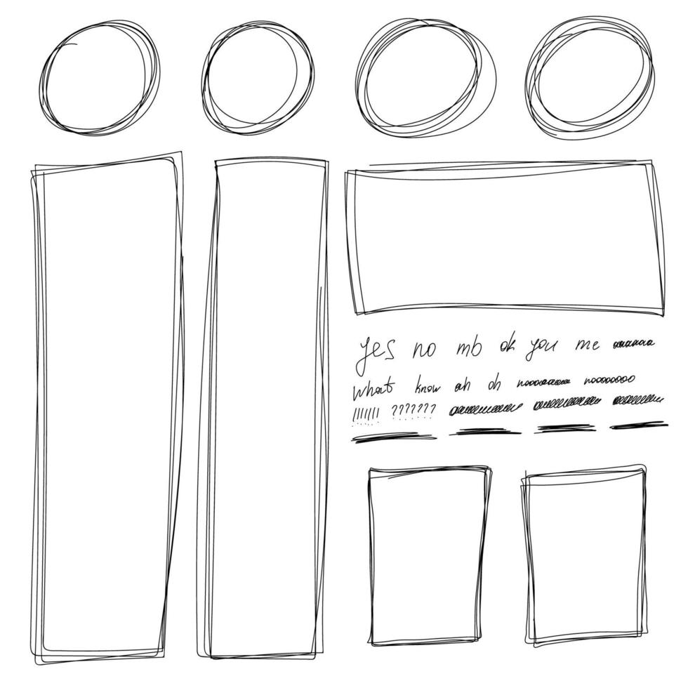 Doodle lines and curves vector. Set of doodle vector