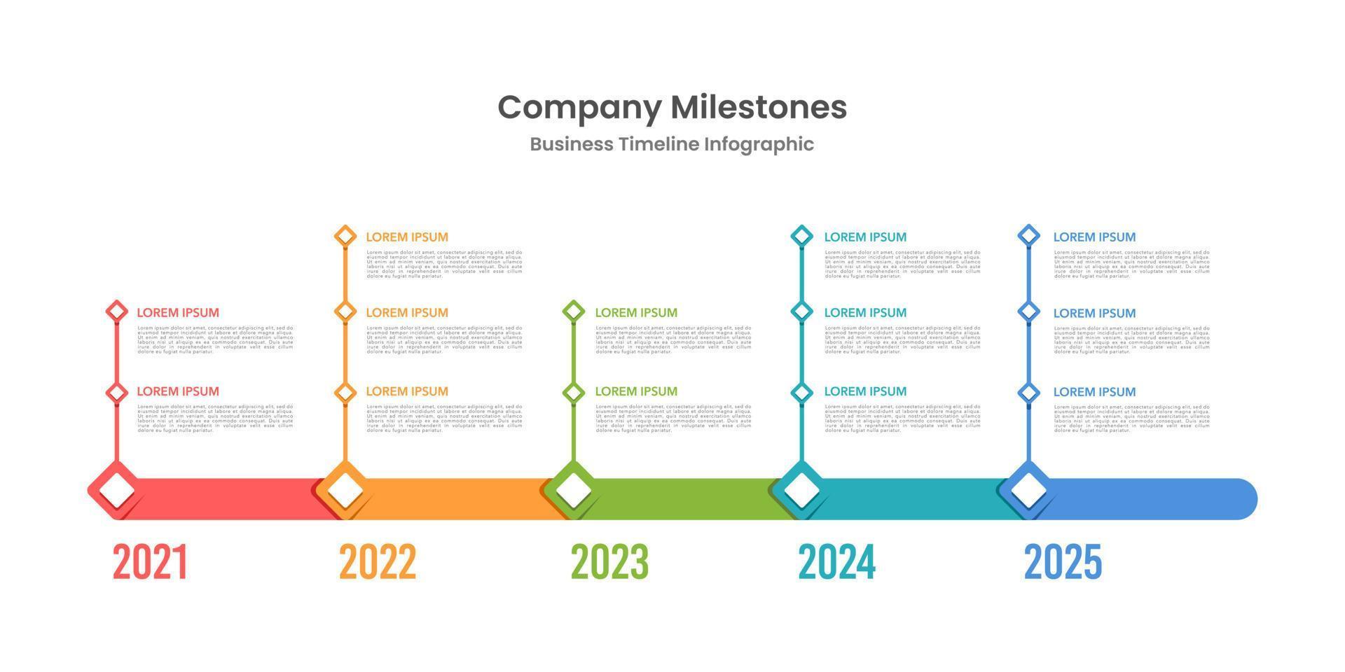 Company milestones timeline infographic. business to success. Vector illustration.
