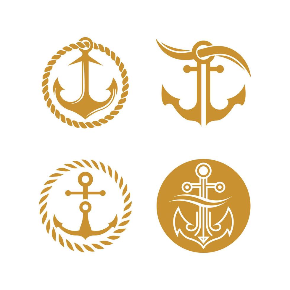 ancla logo icono barco Embarcacion marina Armada vector