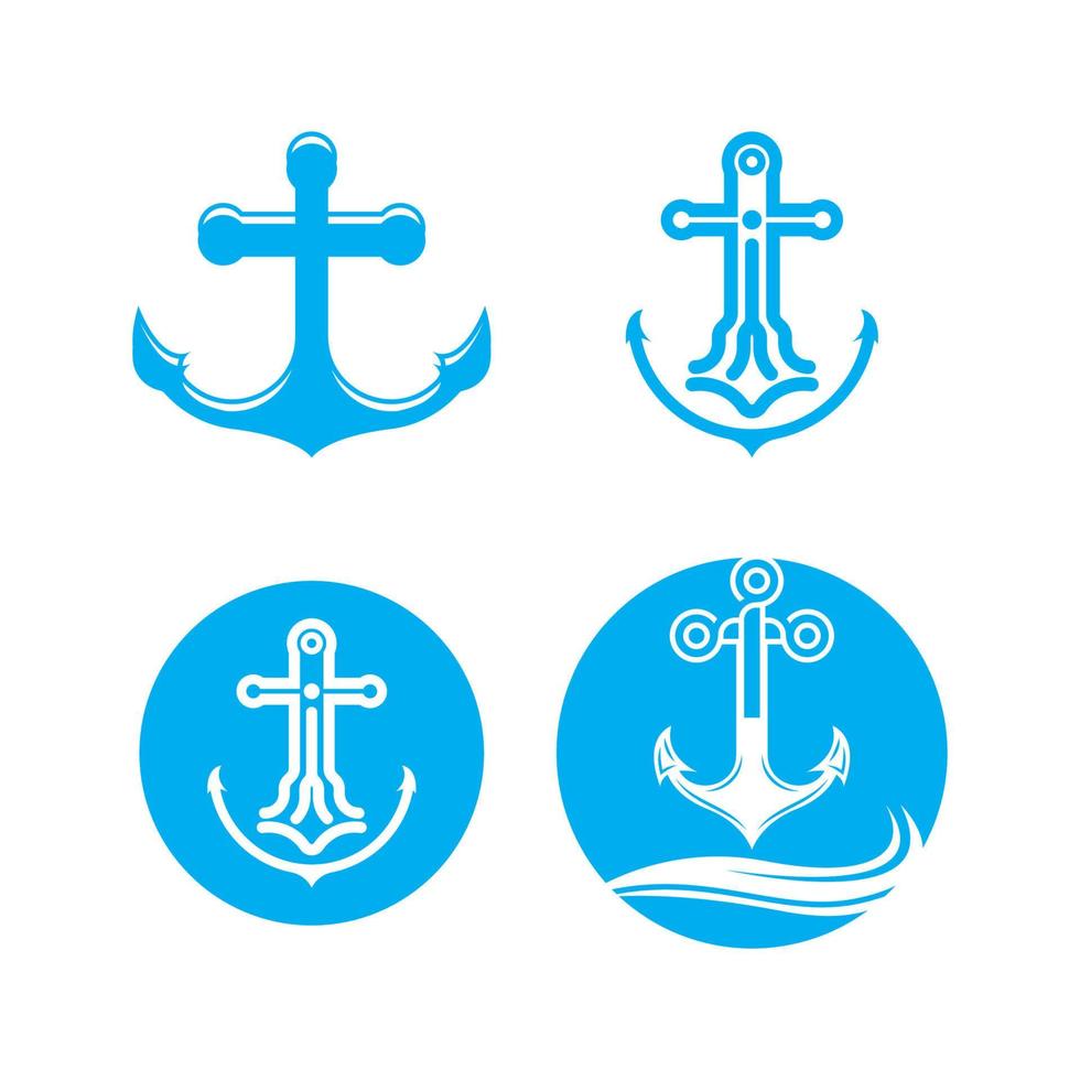 ancla logo icono barco Embarcacion marina Armada vector