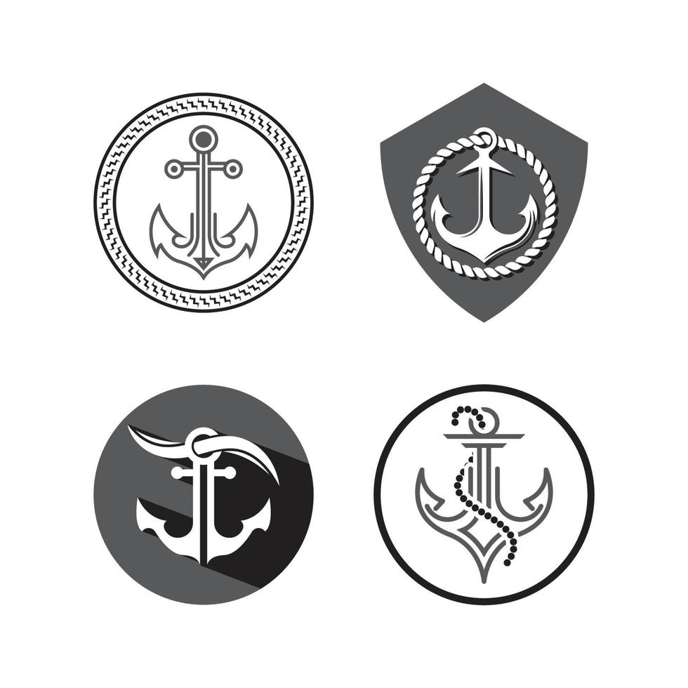 ancla logo icono barco Embarcacion marina Armada vector