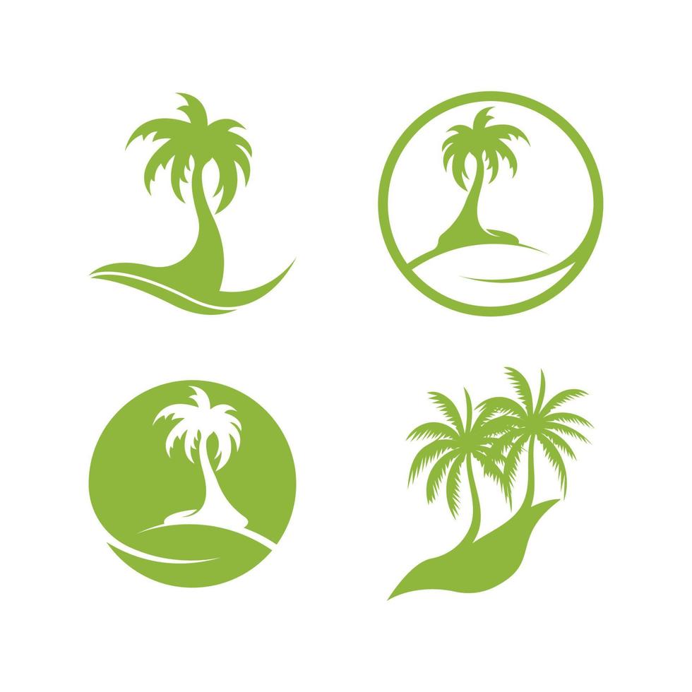 Palm tree summer logo template vector