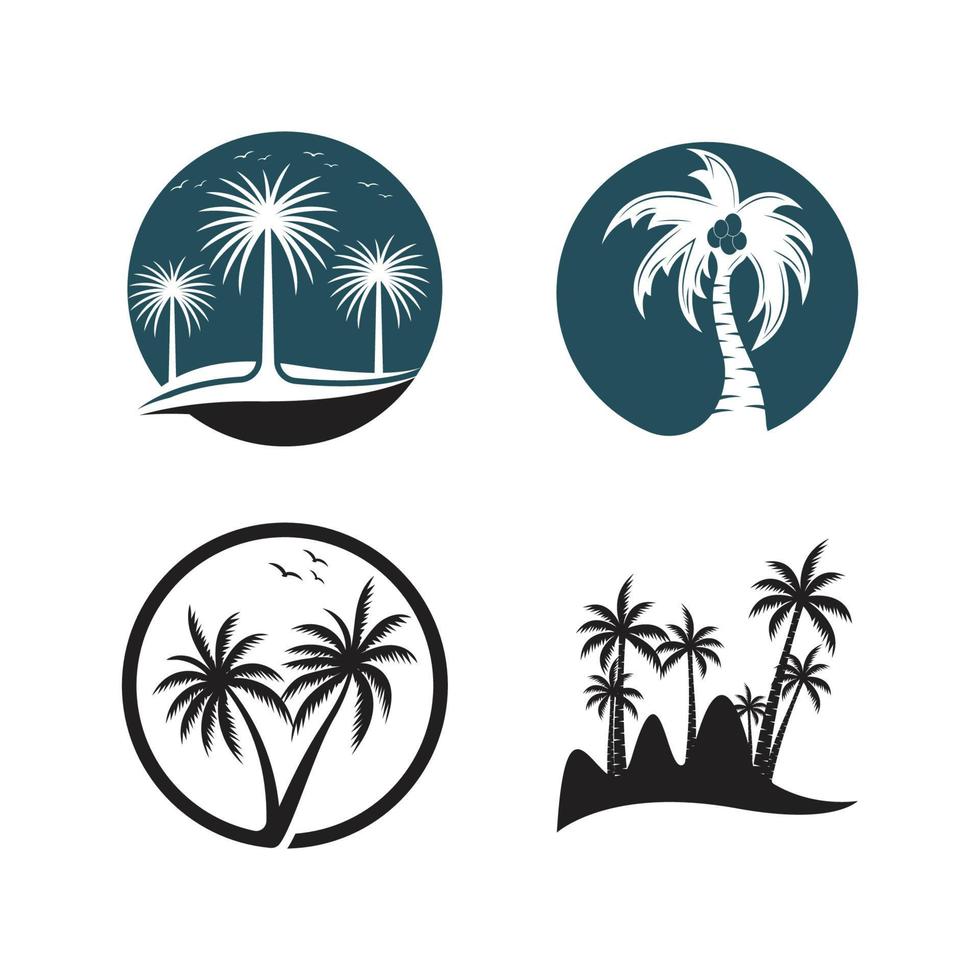 plantilla de logotipo de verano de palmera vector