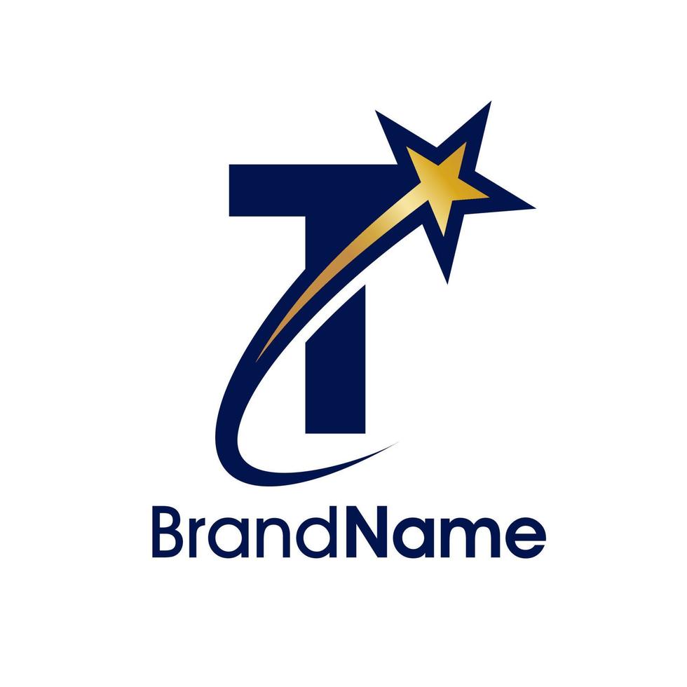 Initial T Star Logo vector