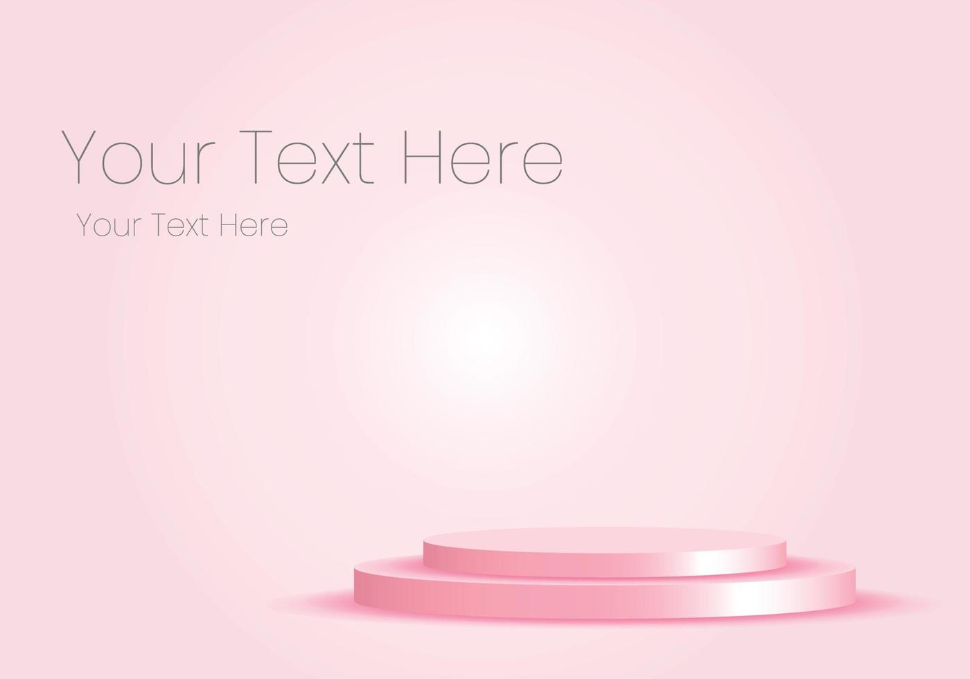 Cosmetic pink background and premium podium vector