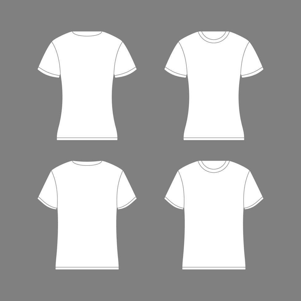 camiseta contorno blanco modelo vector