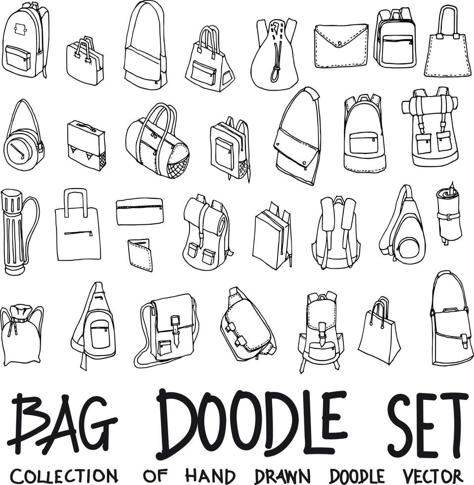 Bag Doodle Set 22800793 Vector Art at Vecteezy