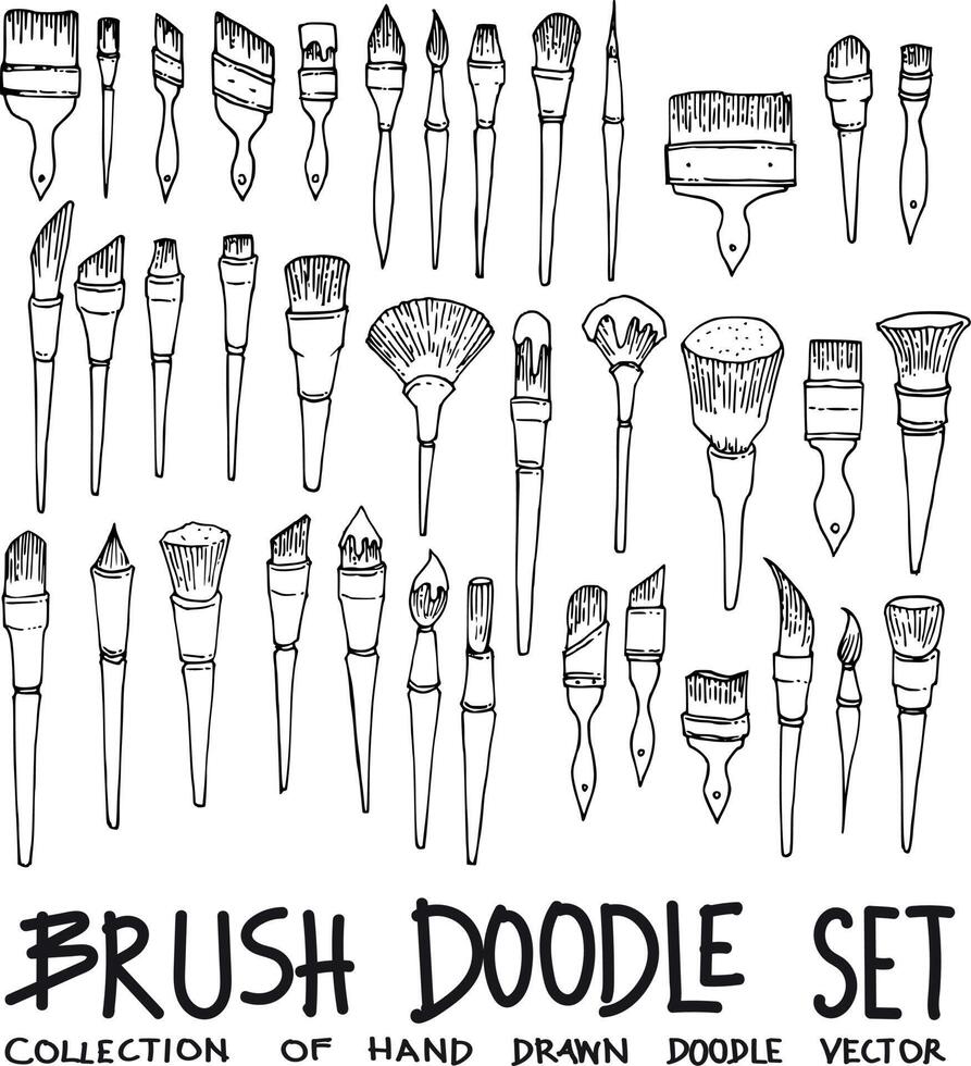 Brush Doodle Set 22800797 Vector Art at Vecteezy