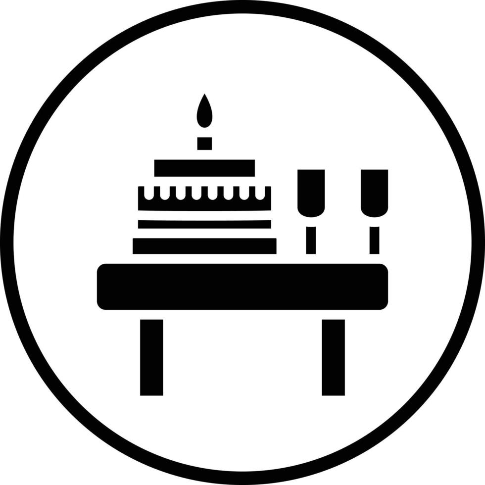 cumpleaños mesa vector icono diseño