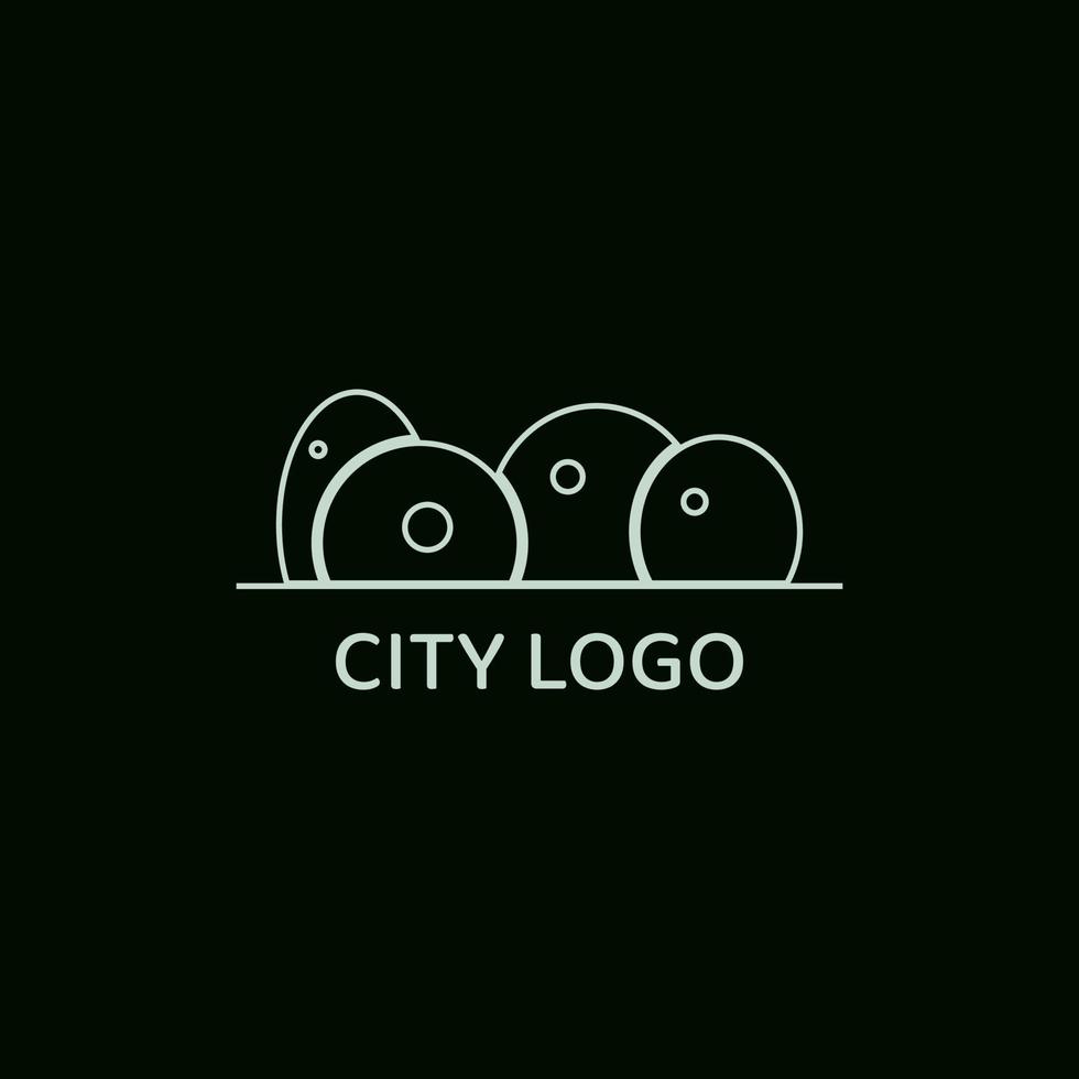 Logo of several city buildings in a round shape. vector