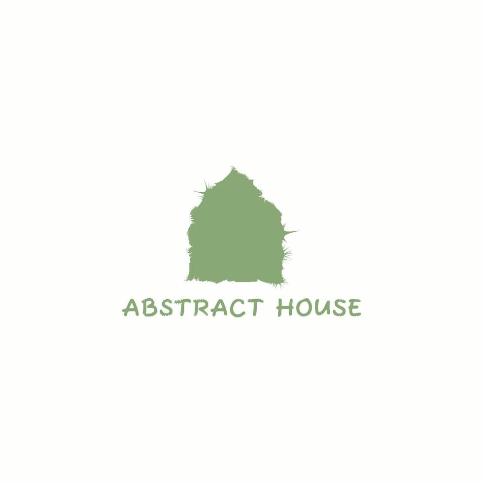 Green abstract house logo. vector