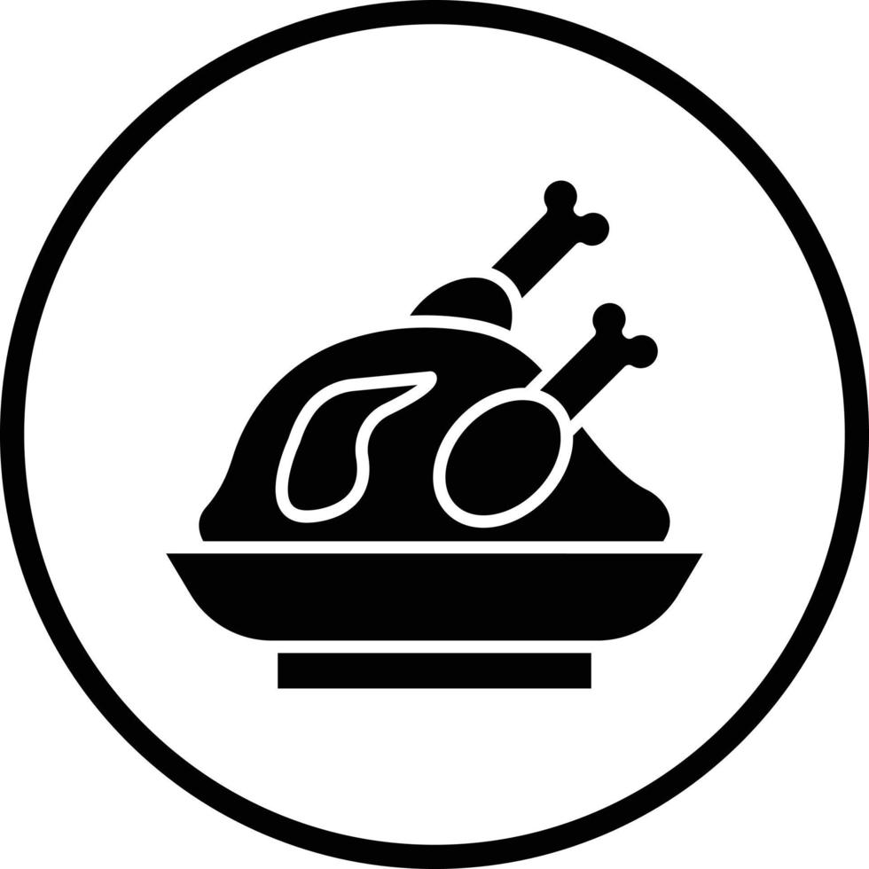 Roast Chicken Vector Icon Design