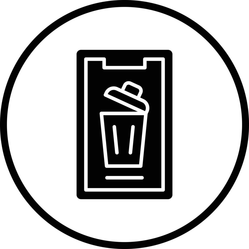 Mobile Bin Vector Icon Design