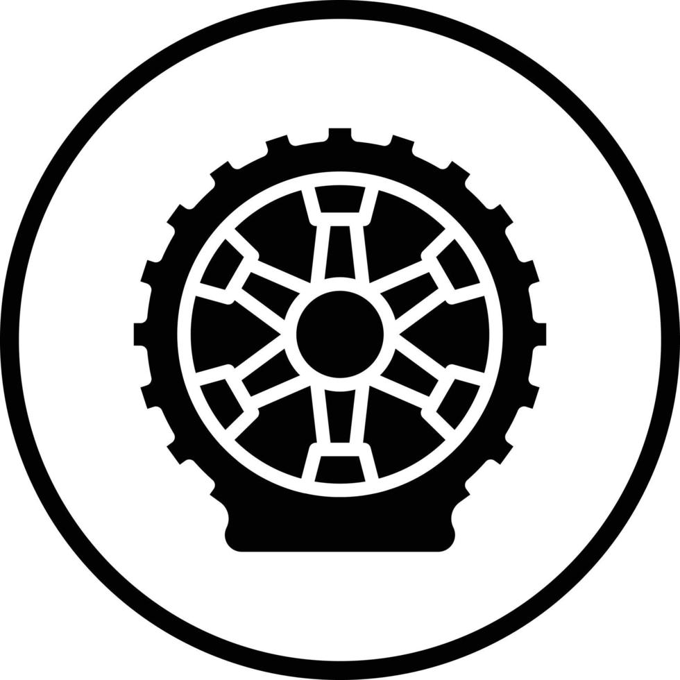 Flat Tire Vector Icon Design