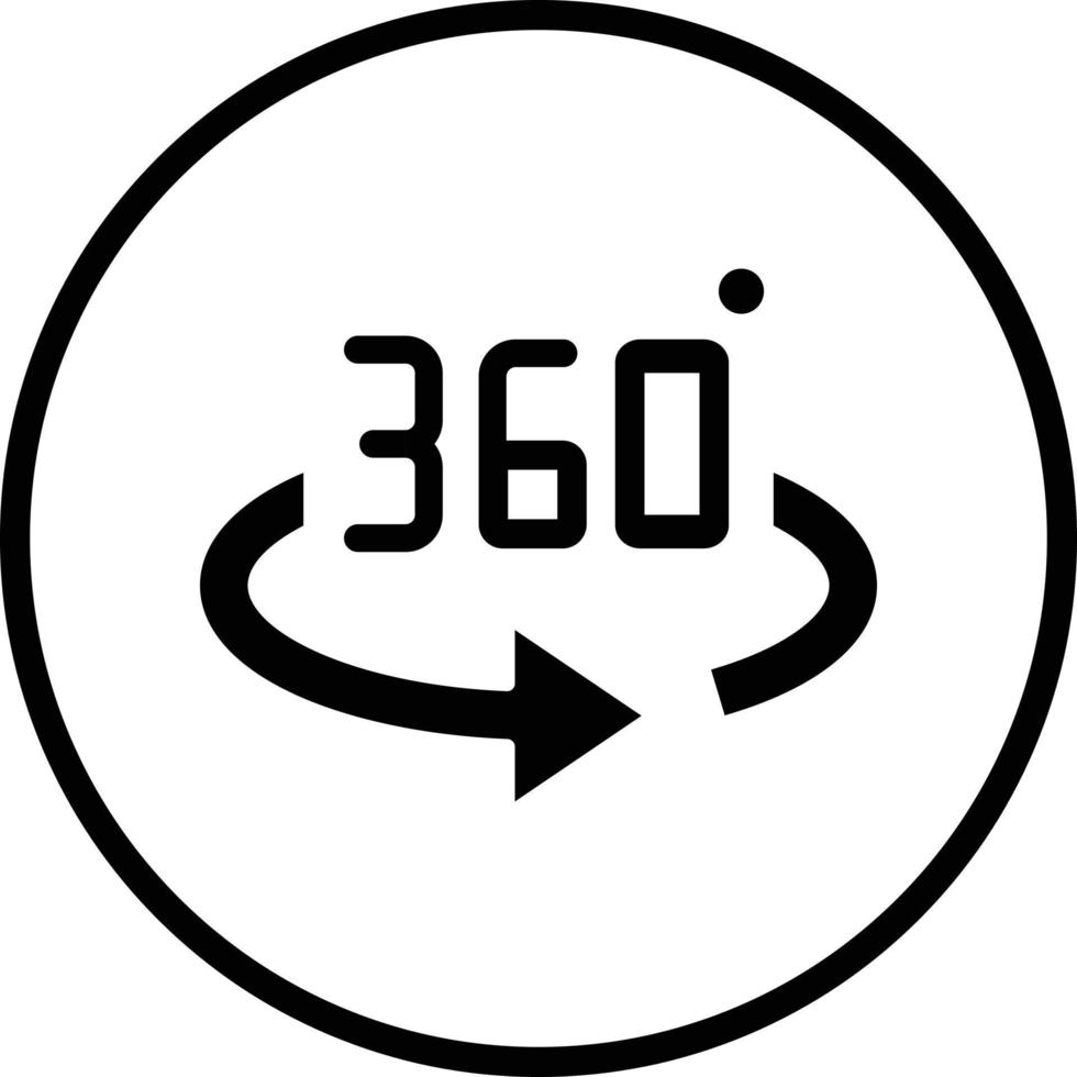 360 Degrees Vector Icon Design