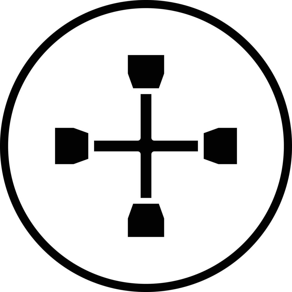Cross Wrench Vector Icon Design