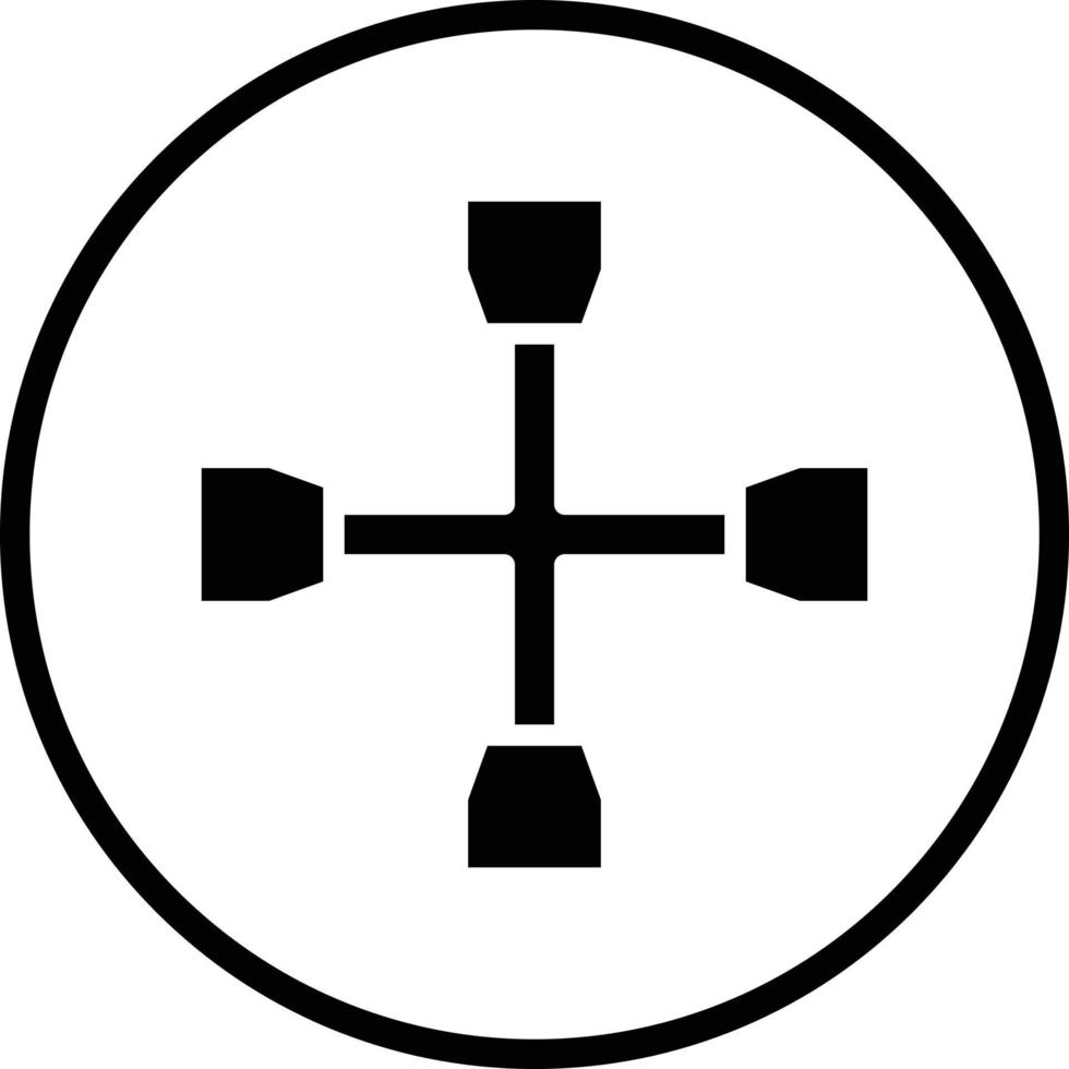 Cross Wrench Vector Icon Design