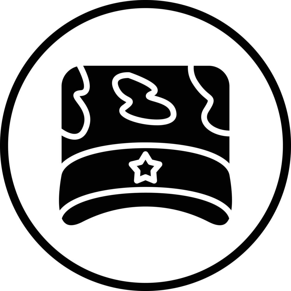 Military Hat Vector Icon Design