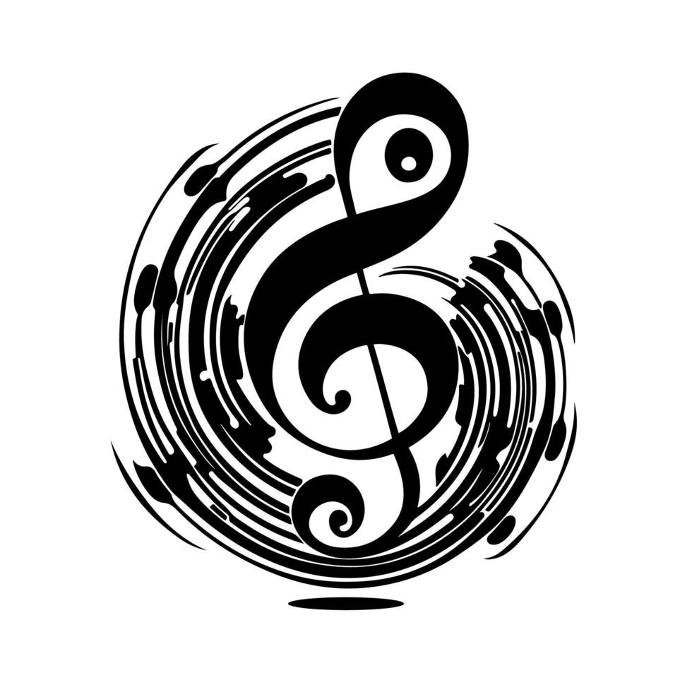 elegante triplicar clave música símbolo vector ilustración aislado en blanco. bueno para relacionado con la música diseños, conciertos, festivales, y música educación materiales