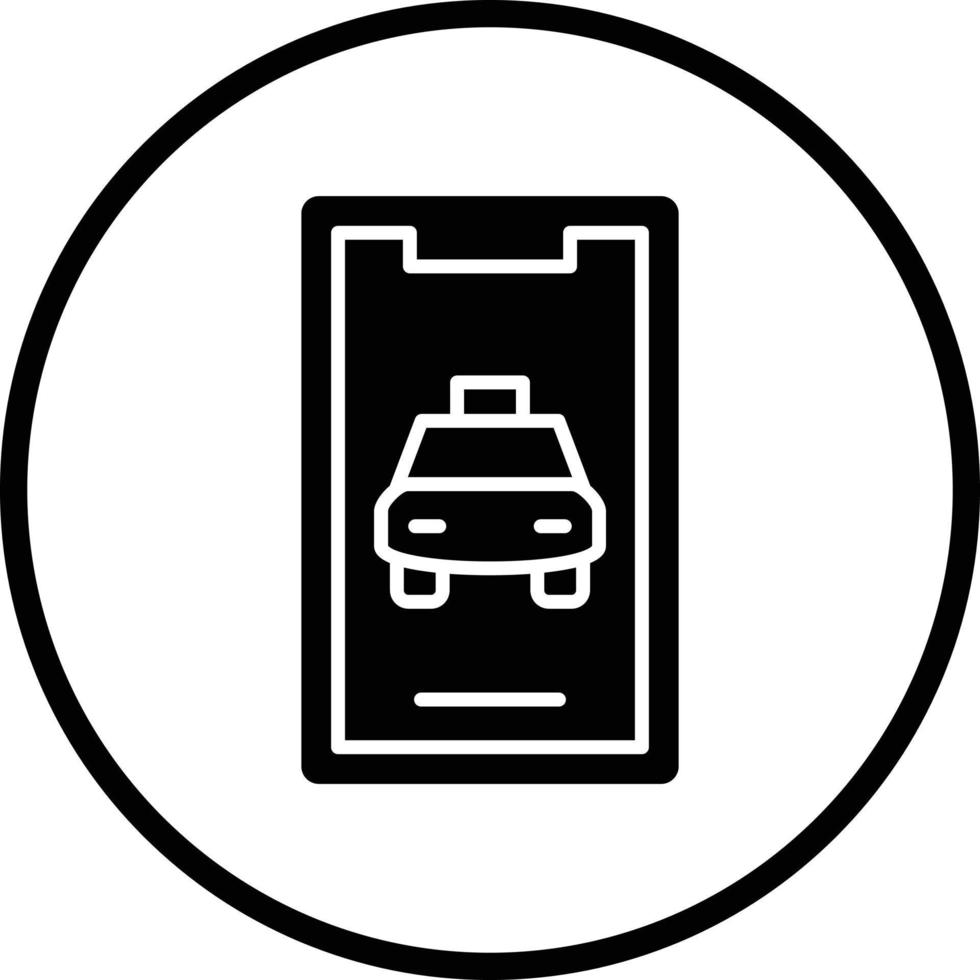 Mobile Taxi Vector Icon Design