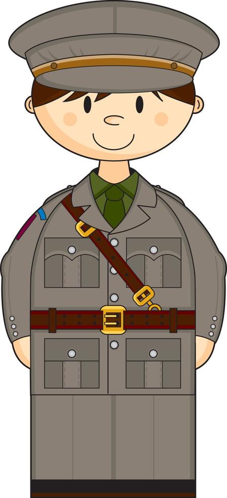 Cartoon Army Officer Military History Illustration vector