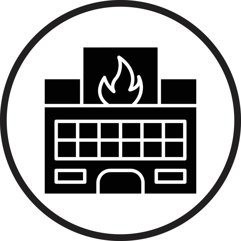 Fire Station Vector Icon Design