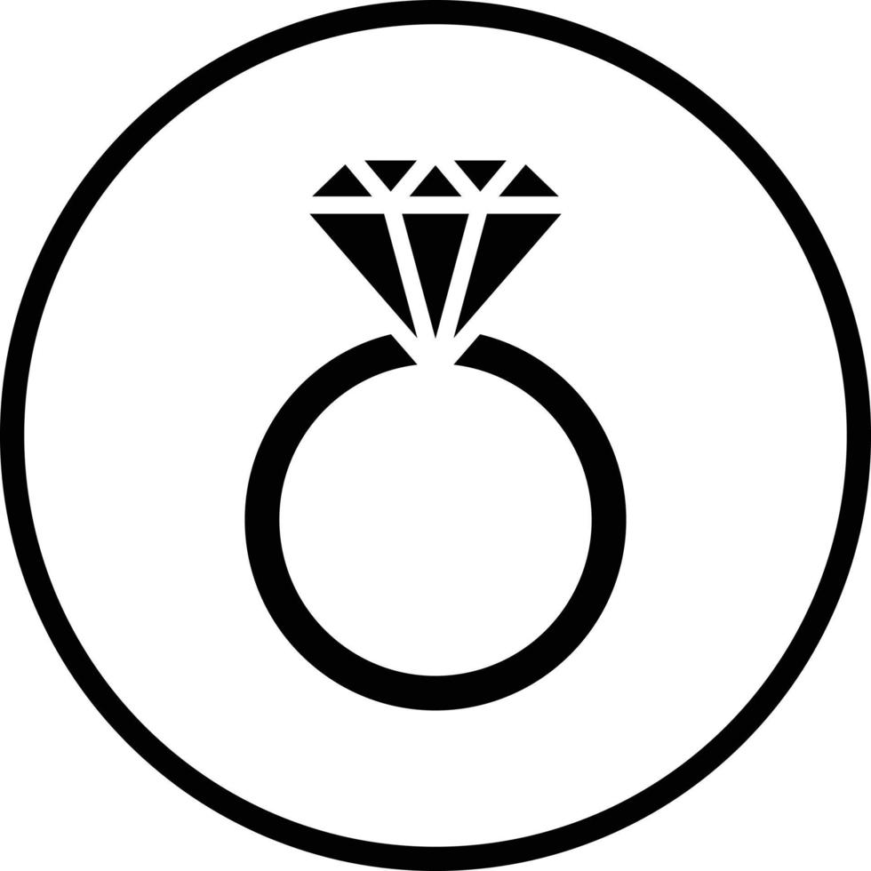 diseño de icono de vector de anillo de diamante