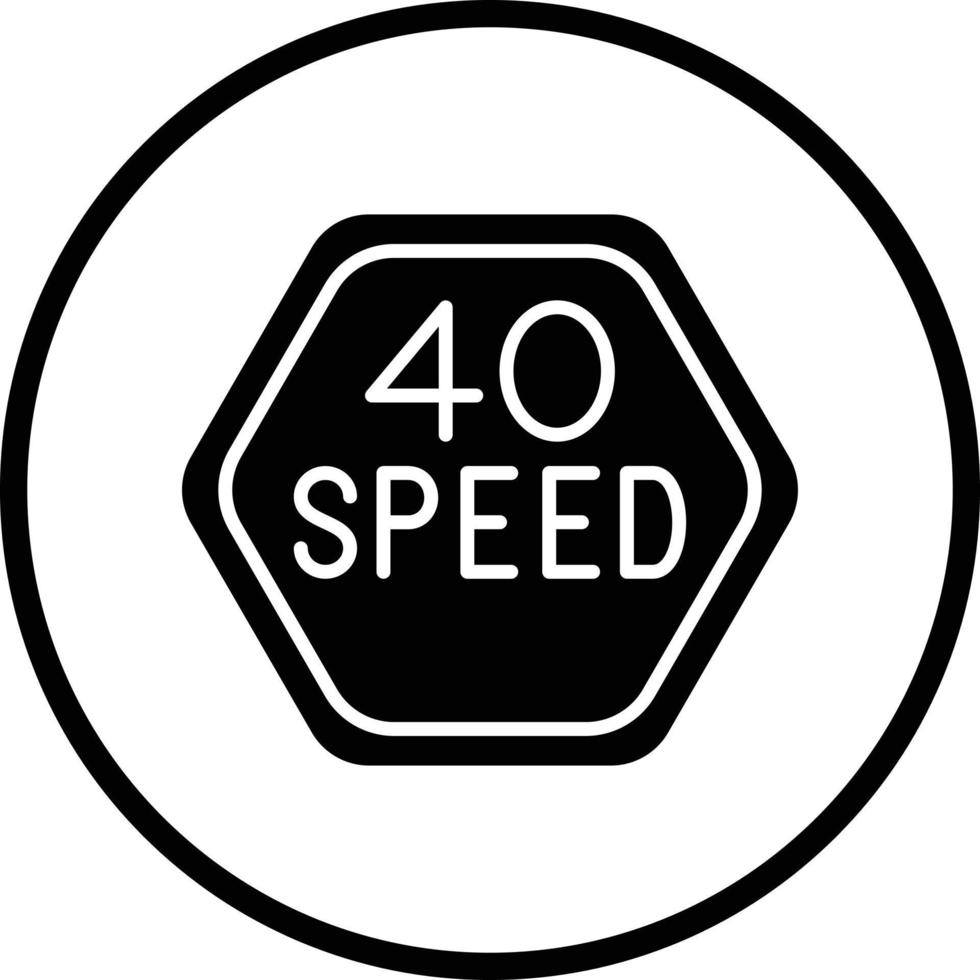 40 Speed Limit Vector Icon Design
