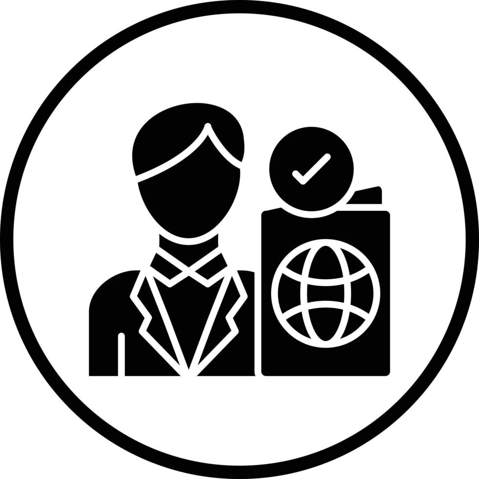 Passport Control Vector Icon Design