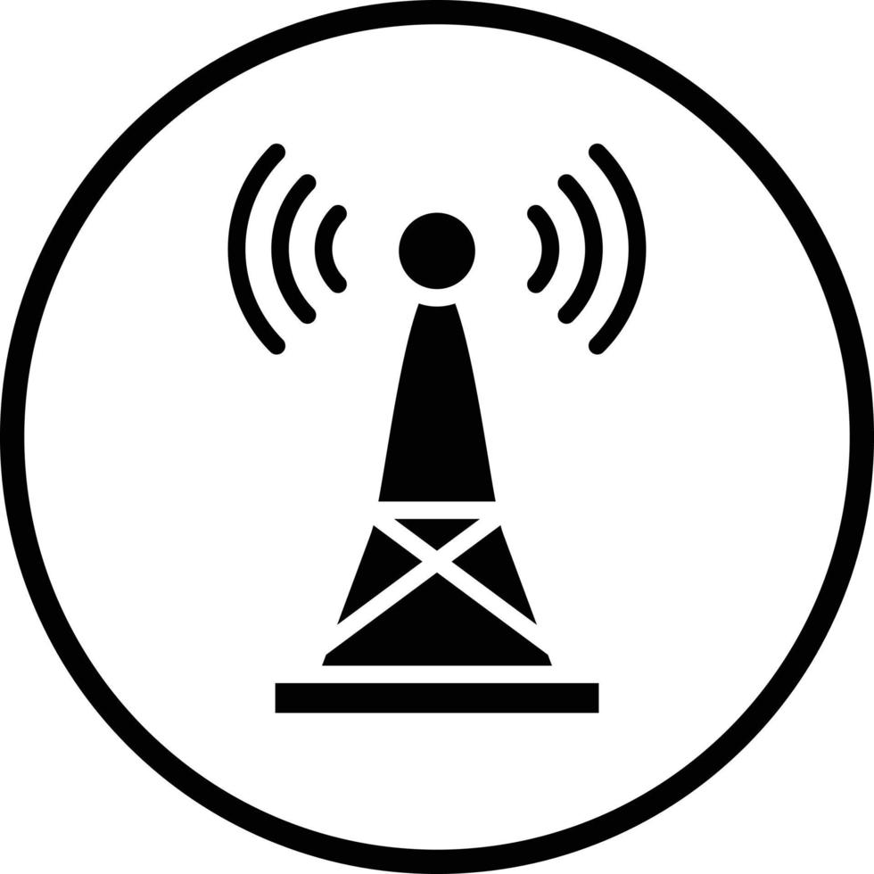 Signal Tower Vector Icon Design