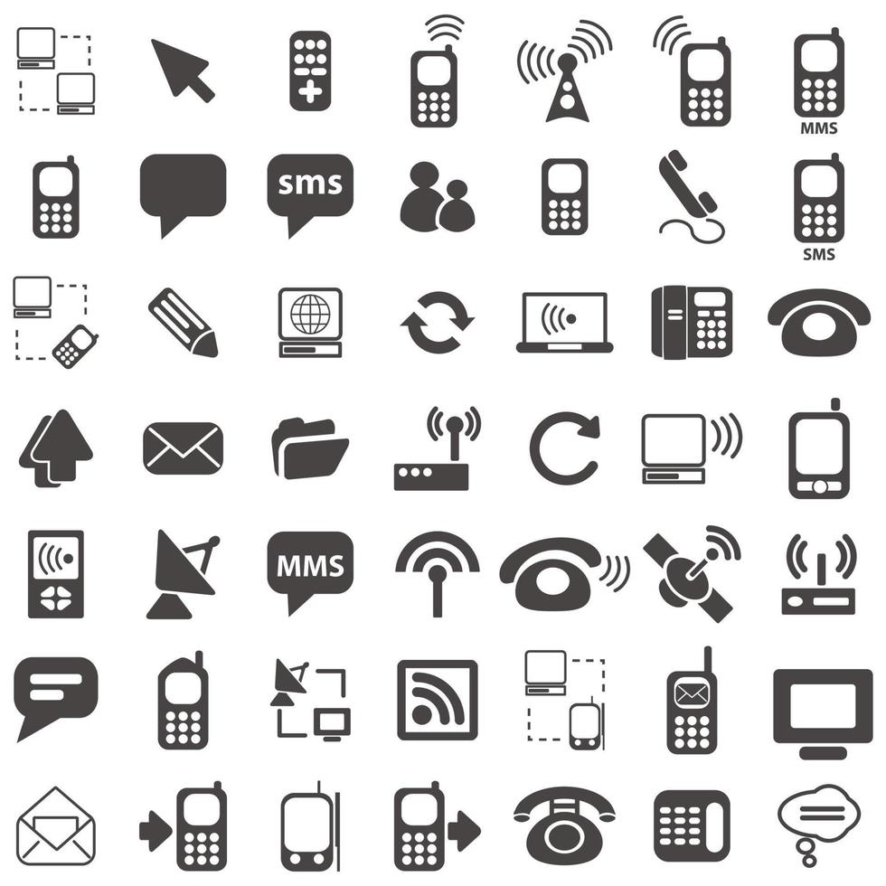 telecommunications icon vector design collection