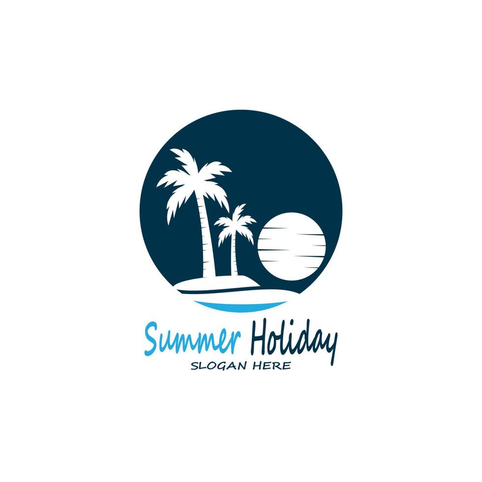 palma arboles verano Días festivos logo diseño vector modelo ilustración