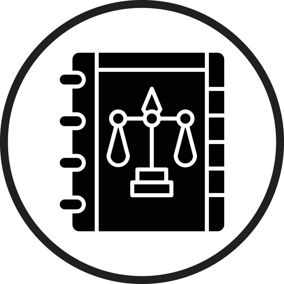 diseño de icono de vector de libro de ley