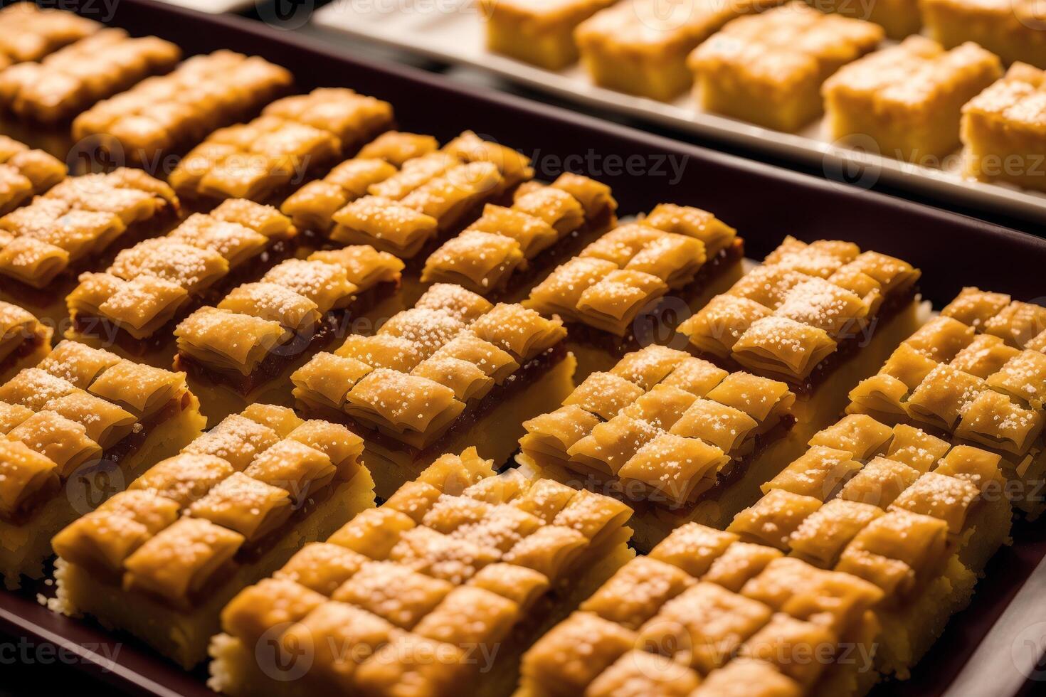 Traditional turkish dessert baklava with cashew, walnuts. Homemade baklava with nuts and honey. photo