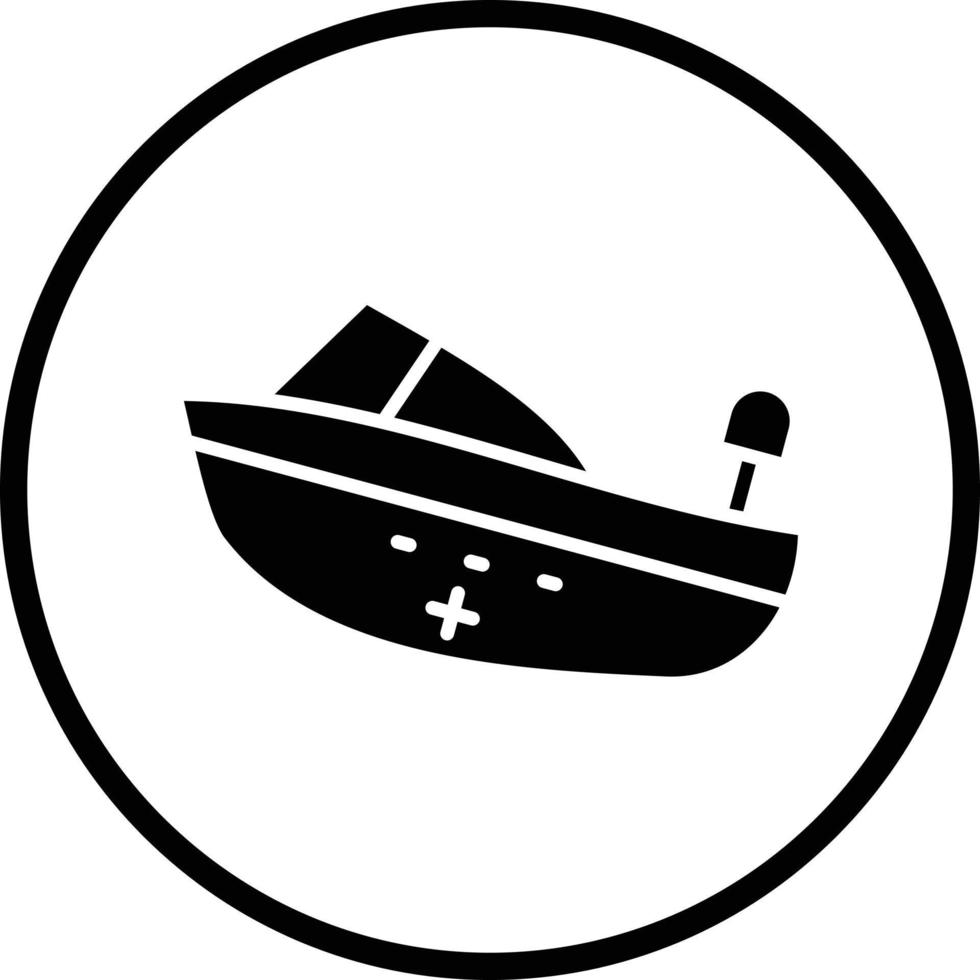 Rescue Boat Vector Icon Design