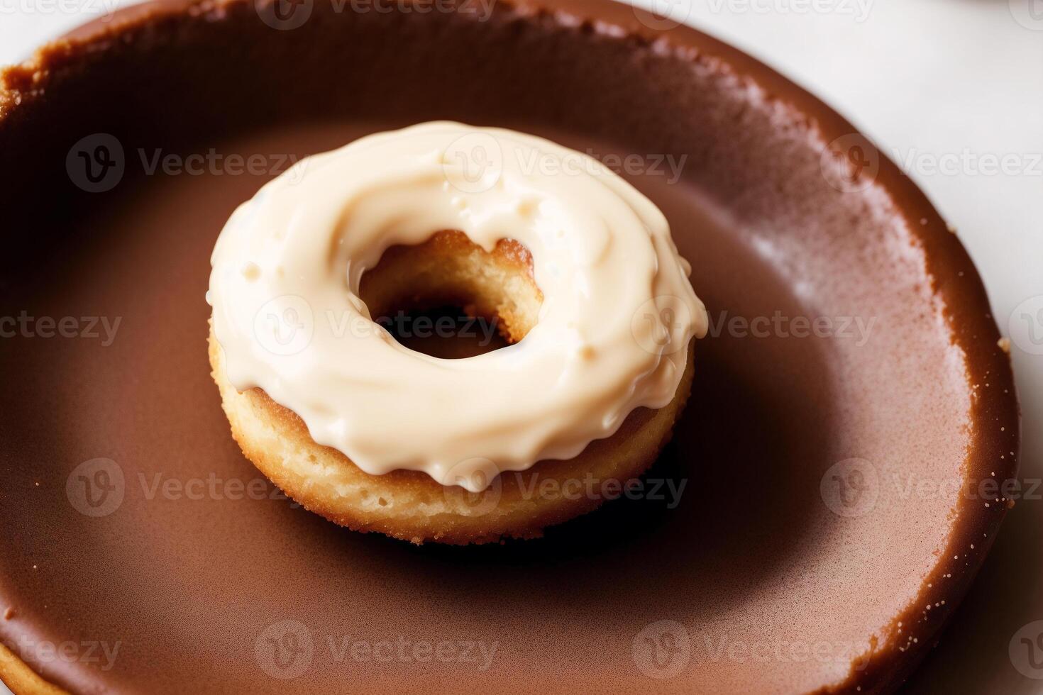 delicious homemade donuts on the table. tasty donuts on a wooden background, sweet food. photo