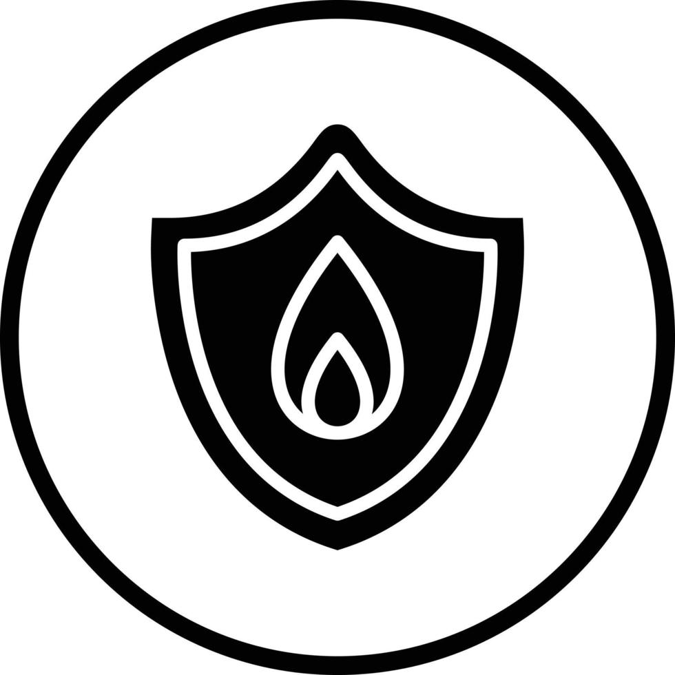 Fire Shield Vector Icon Design