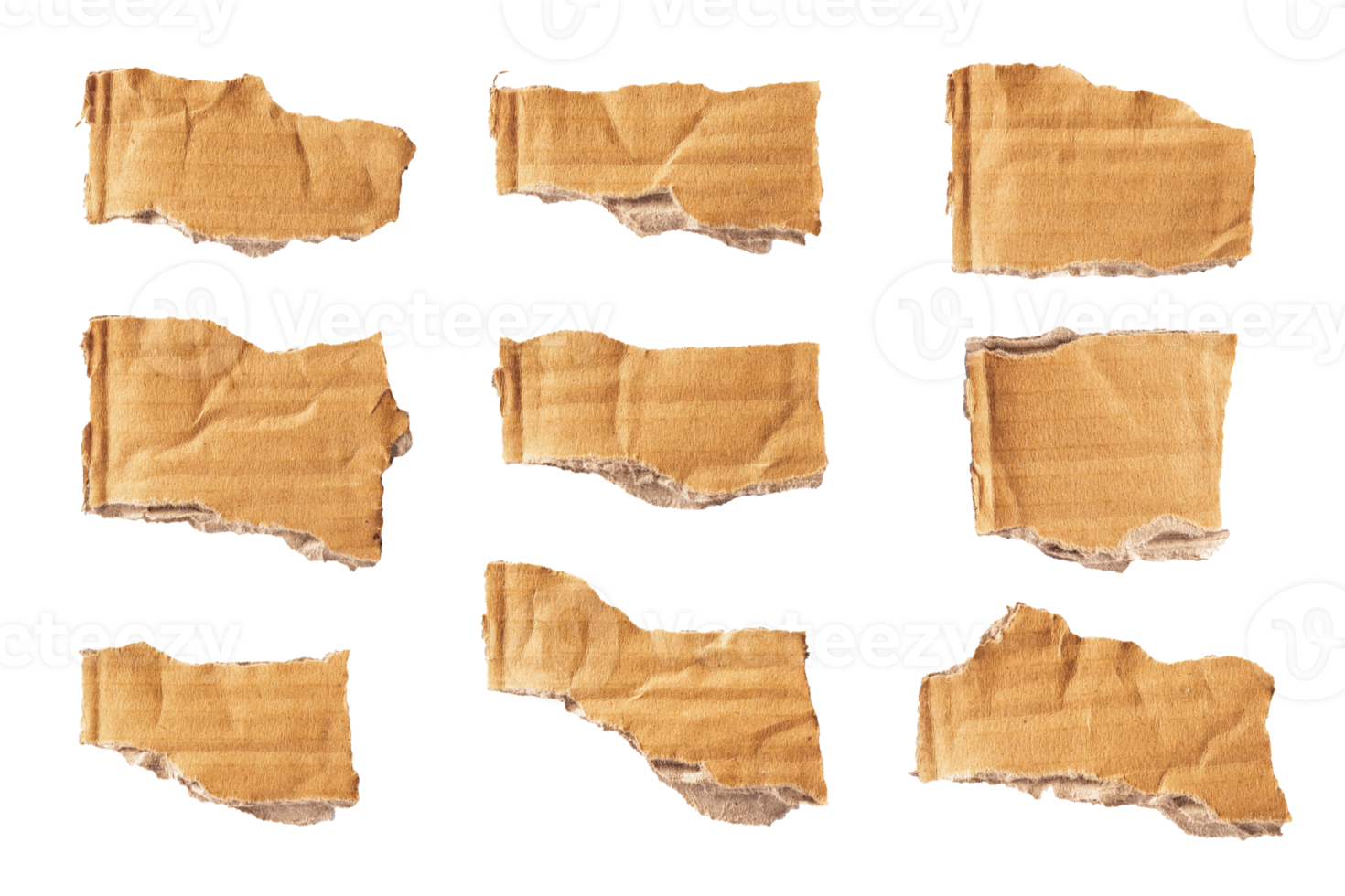 Handmade torn cardboard isolated on cardboard transparent background png