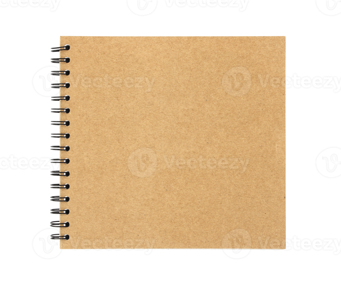blank sketchbook Covered with separate brown paper on a transparent background.png png